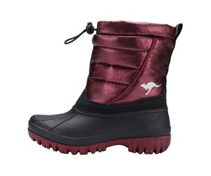 Winterboots KANGAROOS "K-Ben", Jungen, Gr. 37, schwarzberry, metallic, Synthetik, Textil, Schuhe Winterboots, Wasserabweisend,Winterschuhe, Winterstiefel, Snowboots (75749250-37) schwarzberry, metalli