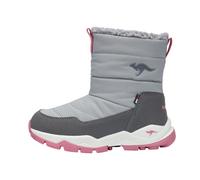 Winterboots KANGAROOS "K-FR FLOKI RTX", Mädchen, Gr. 36, grau (ultimate grau, dusty rose), Synthetik, Textil, Schuhe Winterboots, Wasserdicht, Warmfutter,Winterschuhe, Winterstiefel, Snowboots (408345
