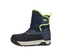 Winterboots KANGAROOS "K-NB KOZE", Mädchen, Gr. 37, bunt (dk navy, lime), Synthetik, Textil, Schuhe Winterboots, Snowboots, Winterboots, Winterschuhe, wasserabweisend, wärmend (46388926-37) dk navy, l