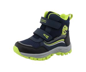 Winterboots KAPPA "Erica", Jungen, Gr. 31, navy, lime, Synthetik, Schuhe Winterboots, Winterschuhe, Winterstiefel, Snowboots, wasserdicht (61024016-31) navy, lime