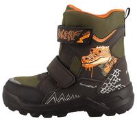 Winterboots LURCHI "Kepa SYMPATEX", Mädchen, Gr. 33, dunkelbraun, grün, Lederimitat, Textil, Schuhe Winterboots, Klettboots mit SYMPATEX, Größenschablone zum Download (98038156-33) dunkelbraun, grün