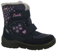 Winterboots LURCHI "Kimiko SYMPATEX", Mädchen, Gr. 29, bunt (dunkelblau, lila), Lederimitat, Textil, Glitzer, Schuhe Winterboots, Boots mit Schneeflocken Print, Größenschablone zum Download (31513264-