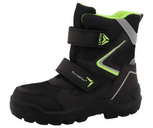 Winterboots LURCHI "Klaus SYMPATEX", Mädchen, Gr. 30, anthrazit, gelb, Lederimitat, Textil, Schuhe Winterboots, Klettboots mit SYMPATEX, Größenschablone zum Download (65526723-30) anthrazit, gelb