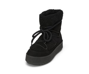 Winterboots MARC O'POLO "mit flauschigem Warmfutter", Damen, Gr. 38, schwarz, Obermaterial: 100% Leder (Rind), unifarben, Schuhe Winterboots (40065813-38) schwarz