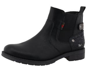 Winterboots MUSTANG SHOES "Elfi", Damen, Gr. 38, schwarz, Lederimitat, Textil, Schuhe Winterboots, Winterboots mit Stretcheinsatz (26716808-38) schwarz