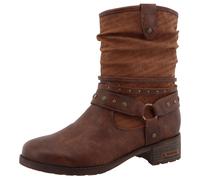 Winterboots MUSTANG SHOES "Fabienne", Damen, Gr. 38, dunkelbraun, Lederimitat, used, Schuhe Winterboots, Stiefelette, Westernboots im Used-Look (87950220-38) dunkelbraun