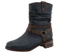 Winterboots MUSTANG SHOES "Fabienne", Damen, Gr. 38, navy, Lederimitat, used, Schuhe Winterboots, Stiefelette, Westernboots mit Warmfutter (58130468-38) navy