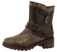 Winterboots MUSTANG SHOES "Haukea", Damen, Gr. 38, braun (lavabraun), Lederimitat, Schuhe Winterboots, Biker Boots mit Blockabsatz (50492814-38) lavabraun