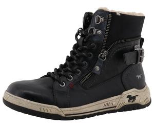 Winterboots MUSTANG SHOES "Ihana", Damen, Gr. 39, schwarz, Lederimitat, Textil, Schuhe Winterboots, High Top Sneaker, Winterboots mit Warmfutter und TEX (36180729-39) schwarz