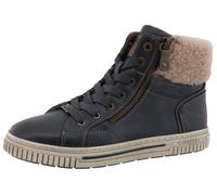Winterboots MUSTANG SHOES "Janique", Damen, Gr. 39, Warmfutter, blau (navy), Lederimitat, Textil, used, Schuhe Winterboots, High Top Sneaker, Winterboots mit Warmfutter (23358657-39) navy