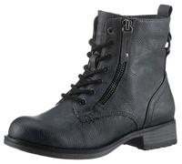 Winterboots MUSTANG SHOES, Mädchen, Gr. 33, blau (navy used), Lederimitat, used, Schuhe Winterboots, Schnürboots, Stiefelette, Blockabsatz, mit Reißverschluss (53847957-33) navy used