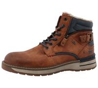 Winterboots MUSTANG SHOES "Maril", Herren, Gr. 44, Warmfutter, braun (cognacfarben), Lederimitat, kontrastfarbene Details, Schuhe Winterboots, Workerboots, Schnürboots mit TEX-Ausstattung (44392261-44