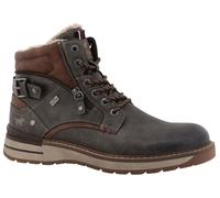 Winterboots MUSTANG SHOES "Maril", Herren, Gr. 46, grau (dunkelgrau, braun), Lederimitat, kontrastfarbene Details, Schuhe Winterboots, Workerboots, Schnürboots mit TEX-Ausstattung (19011246-46) dunkel