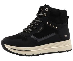 Winterboots MUSTANG SHOES "Noelle", Damen, Gr. 38, schwarz, Lederimitat, Textil, Schuhe Winterboots, Plateausneaker, Winterboots mit Warmfutter (41096721-38) schwarz