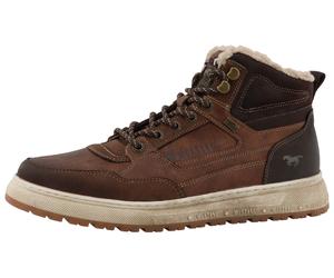 Winterboots MUSTANG SHOES "Puno", Herren, Gr. 44, braun (rostbraun), Lederimitat, Textil, Basic, Schuhe Winterboots, High Top Sneaker, Schnürboots mit Warmfutter (36304044-44) rostbraun