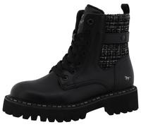 Winterboots MUSTANG SHOES "Tilda", Damen, Gr. 39, schwarz, Lederimitat, Textil, kariert, Schuhe Winterboots, Plateauboots, Winterboots mit Chunky Plateausohle (43914725-39)