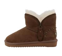 Winterboots MUSTANG SHOES "Winterboots", Damen, Gr. 39, Warmfutter, braun, Veloursleder, Schuhe Winterboots, Plateau, Winterstiefelette mit Nieten und Zierreißverschluss (56968933-39) braun