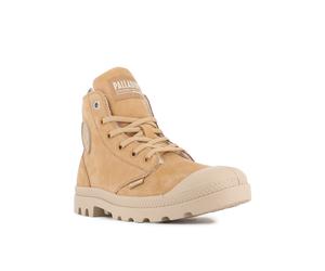 Winterboots PALLADIUM "PAMPA HI ZIP WL", Damen, Gr. 38, gelb (wheat), Leder, Schuhe Winterboots, Winterschuhe, Schnürboots, Winterstiefel, Snowboots, gefüttert (84442630-38) wheat