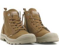 Winterboots PALLADIUM "PAMPA HI ZIP WL", Damen, Gr. 39,5, gelb (wheat), Leder, Schuhe Winterboots, Winterschuhe, Schnürboots, Winterstiefel, Snowboots, gefüttert (84442630-39,5) wheat