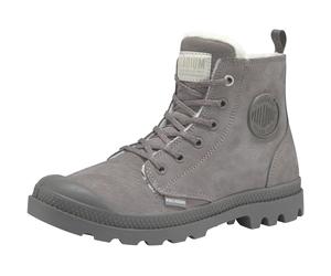 Winterboots PALLADIUM "PAMPA HI ZIP WL W", Damen, Gr. 36, schwarz (cloudburst, charcoal, gray), Leder, Schuhe Winterboots, Winterschuhe, Schnürboots, Winterstiefel, Snowboots, gefüttert (77676919-36)