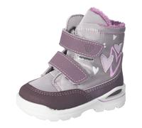 Winterboots PEPINO BY RICOSTA "MELINA, WMS: mittel", Mädchen, Gr. 26, lila (lila kombiniert), Textil, Velourslederimitat, Schuhe Winterboots, Klettboots mit Herzchen-Applikation, Größenschablone zum D