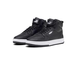 Winterboots PUMA "CAVEN 2.0 MID WTR", Damen, Gr. 43, Textil, schwarz (puma schwarz, puma silber, puma weiß), Synthetik, unifarben, Schuhe Winterboots, knöchelhoch, profilierte Gummilaufsohle, weiches