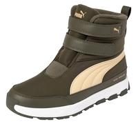 Winterboots PUMA "EVOLVE BOOT LITE V JR", Mädchen, Gr. 37, schwarz olive, pebble path, puma weiß, Synthetik, Textil, unifarben, Schuhe Winterboots, Winterschuhe, Winterstiefel, Snowboots (89308240-37)