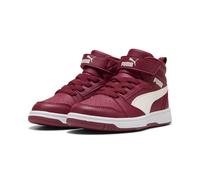 Winterboots PUMA "REBOUND V6 MID WTR AC+ PS", Kinder, Gr. 31, rot (team regal rot, warm weiß, puma weiß), Synthetik, mehrfarbig, Schuhe Winterboots, Winterschuhe, Sneakerboots, gefüttert (56518317-31)