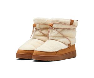 Winterboots PUMA "SNOWBAE SUEDE WNS", Damen, Gr. 36, frosted ivory, caramel latte, Textil, unifarben, Schuhe Winterboots, mit Schnürung, profiliertes Gummi-Laufsohle (61569907-36) frosted ivory, caram