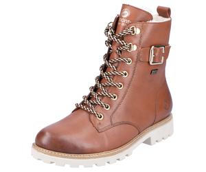 Winterboots REMONTE, Damen, Gr. 37, braun, Leder, Schuhe Winterboots, Blockabsatz, Schnürboots, Outdoorschuh mit Zierschnalle (82054227-37) braun