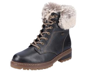 Winterboots REMONTE "ELLE-Collection", Damen, Gr. 40, schwarz (schwarz, kombiniert), Leder, Textil, Schuhe Winterboots, mit Kontrastnaht (75893566-40) schwarz, kombiniert