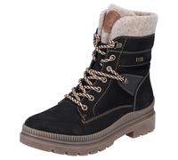 Winterboots REMONTE "FIBER-GRIP", Damen, Gr. 38, schwarz (schwarz, beige), Filz, Leder, Lederimitat, Schuhe Winterboots, Schnürstiefelette, Profilsohle, mit Schurwollfutter und TEX (22235406-38)