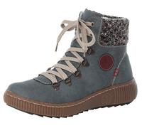Winterboots RIEKER, Damen, Gr. 36, blau (jeansblau), Lederimitat, Textil, Schuhe Winterboots, Winterstiefelette, Schnürboots, Outdoorboots mit Warmfutter (31597712-36) jeansblau