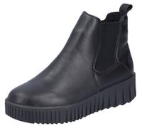 Winterboots RIEKER, Damen, Gr. 36, schwarz, Lederimitat, unifarben, Schuhe Winterboots, Chelseaboots, Plateausneaker, Stiefelette, Reißverschluss und Stretch (92474832-36) schwarz
