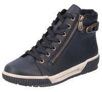 Winterboots RIEKER, Damen, Gr. 36, schwarz, Lederimitat, unifarben, Schuhe Winterboots, Schnürboots, High Top Sneaker mit praktischem Reißverschluss (49522151-36)