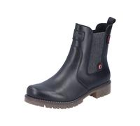 Winterboots RIEKER, Damen, Gr. 36, Warmfutter, schwarz, Elastischer Einsatz, Lederimitat, unifarben, Schuhe Winterboots, Chelseaboots, Stiefelette mit Stretcheinsatz (93052205-36) schwarz