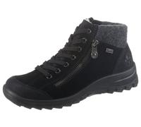 Winterboots RIEKER, Damen, Gr. 37, schwarz, Filz, Nubuklederimitat, Veloursleder, kontrastfarbene Details, Schuhe Winterboots, Outdoorboots, Winterstiefelette mit Filz-Schaftabschluss, Rieker TEX (219