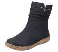 Rieker Winterboots Reißverschluss Lederimitat, kontrastfarbene Rahmennaht Damen Schwarz Gr. 37