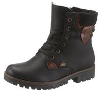 Winterboots RIEKER, Damen, Gr. 37, schwarz, Lederimitat, Schuhe Winterboots, Winterstiefelette, Schnürstiefelette, Boots mit Tex-Ausstattung (61947337-37) schwarz