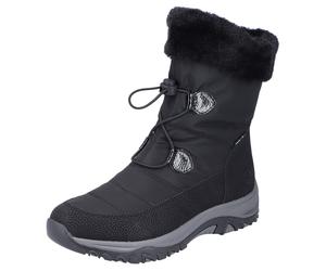 Winterboots RIEKER, Damen, Gr. 37, Warmfutter, schwarz, Lederimitat, Textil, Schuhe Winterboots, mit Fellimitat-Besatz am Schaftrand (68508621-37) schwarz