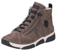 Winterboots RIEKER, Damen, Gr. 38, braun (braun, schwarz), Lederimitat, Schuhe Winterboots, Winterstiefelette, Outdoorboots, Warmfutter, mit Innenreißverschluss (39981143-38)