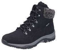 Winterboots RIEKER, Damen, Gr. 38, schwarz, Nubuklederimitat, Textil, unifarben, Basic, Schuhe Winterboots, Schnürboots, Stiefelette mit TEX-Membran und Warmfutter (83029548-38)