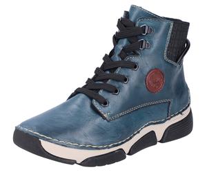 Winterboots RIEKER, Damen, Gr. 39, blau (petrol), Elastischer Einsatz, Lederimitat, Schuhe Winterboots, mit Stretch am Schaft (71918121-39) petrol