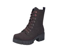 Winterboots RIEKER, Damen, Gr. 39, braun (dunkelbraun), Lederimitat, unifarben, Schuhe Winterboots, Schnürstiefelette, Schnürboots mit praktischem Reißverschluss (41119037-39) dunkelbraun