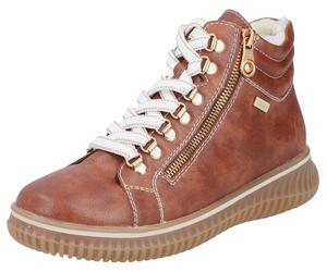 Winterboots RIEKER, Damen, Gr. 39, braun, Lederimitat, Schuhe Winterboots, Schnürboots, Stiefelette mit wasserabweisender riekerTEX-Membran (46418458-39) braun