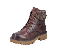 Winterboots RIEKER, Damen, Gr. 39, Warmfutter, braun, Lederimitat, Textil, Schuhe Winterboots, Schnürboots, Schnürstiefelette in Used-Optik (43266546-39) braun