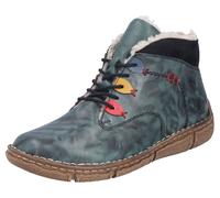 Winterboots RIEKER, Damen, Gr. 40, grün (dunkelolive kombiniert), Lederimitat, Textil, used, Schuhe Winterboots, Schnürboots, Stiefelette mit gepolstertem Schaftrand (35437953-40) dunkelolive kombinie