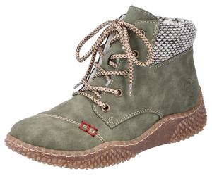 Winterboots RIEKER, Damen, Gr. 40, grün, Lederimitat, Textil, Schuhe Winterboots, mit Ziersteppungen (40531049-40) grün