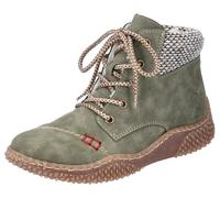 Winterboots RIEKER, Damen, Gr. 40, grün, Lederimitat, Textil, used, Schuhe Winterboots, mit Ziersteppungen (40531049-40) grün