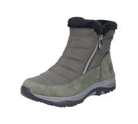 Winterboots RIEKER, Damen, Gr. 40, Warmfutter, grün (khaki), Lederimitat, Textil, Schuhe Winterboots, Winterstiefelette, Snowboots mit Reißverschlüsse und Warmfutter (39035406-40) khaki